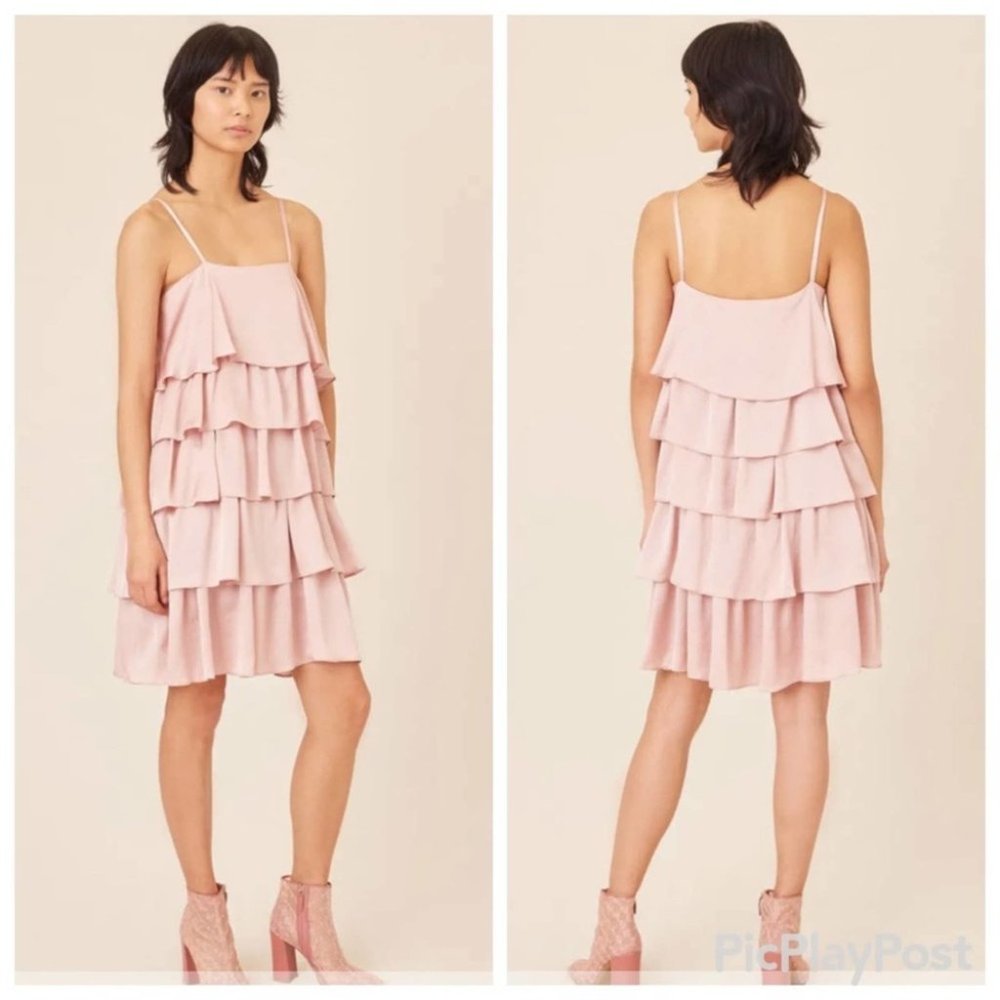 Mansur Gavriel 100% Silk Ruffle Dress